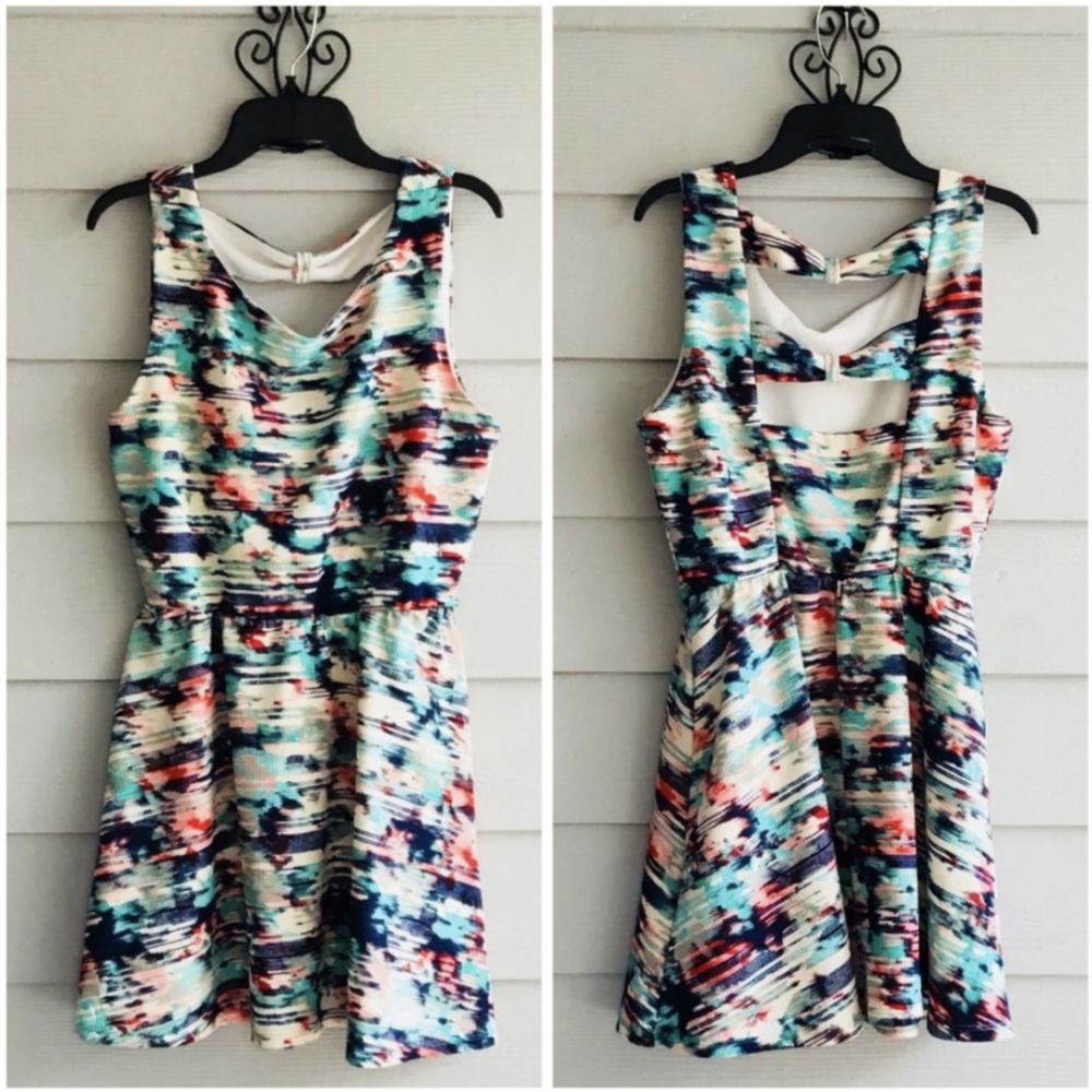 Colorful Caged Back Dress